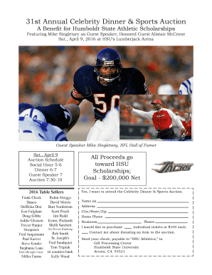 Persuasive letter example - 31st Annual Celebrity Dinner & Sports Auction