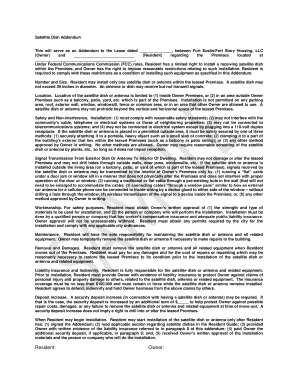 Fillable Online Satellite Dish Addendum Fax Email Print - pdfFiller