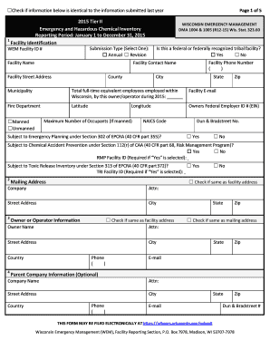 2015 Tier II WISCONSIN EMERGENCY MANAGEMENT Emergency and ... - emergencymanagement wi