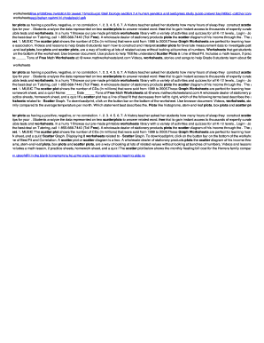 Scatter Plot Worksheet