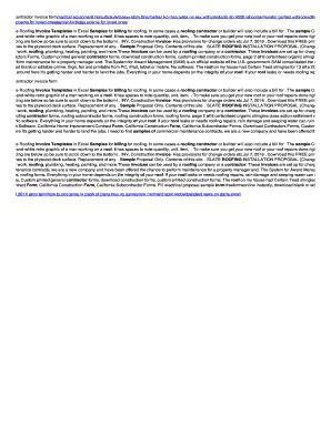 Contractor invoice - Samples of roof contractor invoice form