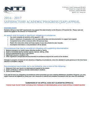 Satisfactory Academic Progress Appeal Form - Northeast Technical ... - ntinow