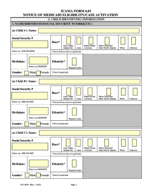 ICAMA Form 6.01 Medicaid Eligibility Notice