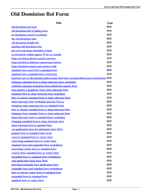 Fillable Online exmore ddns Old Dominion Bol Form. old dominion bol ...