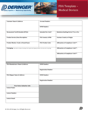 FDA Template Medical Devices