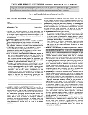 Bed Bug Lease Addendum Printable