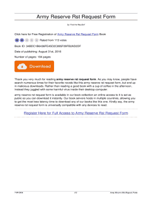 Fillable Online Army Reserve Rst Request Form. army reserve rst request ...