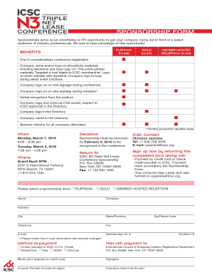 N TRIPLE N S ONFRN SPONSORSHIP FORM - icsc