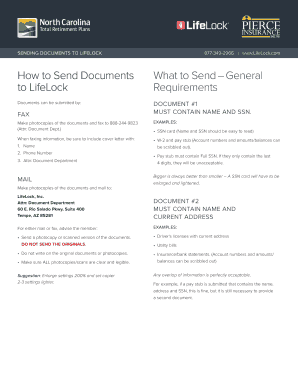 SENDING DOCUMENTS TO LIFELOCK