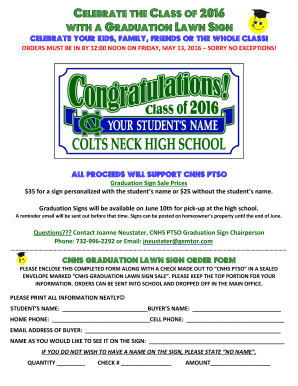 with a graduation lawn sign fill online printable fillable blank