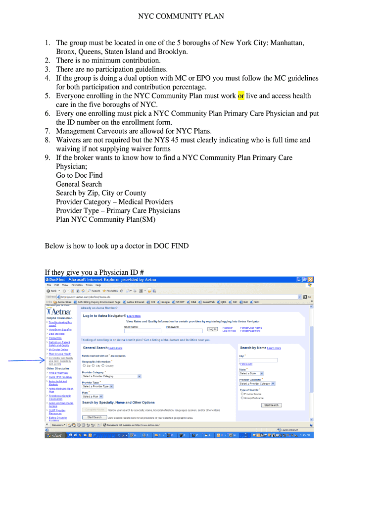 Fillable Online NYC COMMUNITY PLAN Group Planners Inc Fax Email Print