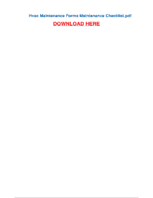 Hvac Maintenance Forms Maintenance Checklist