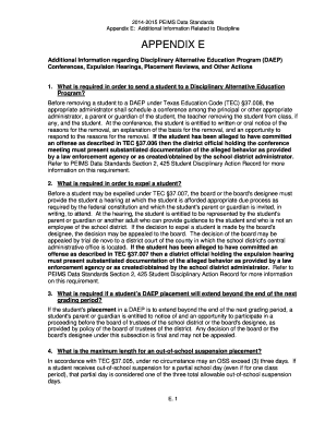 Appendix E: Additional Information Related to Discipline - hcisd
