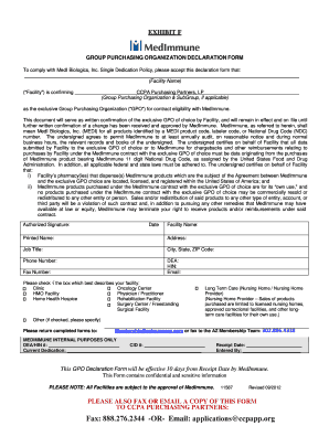 GROUP PURCHASING ORGANIZATION DECLARATION FORM - ccpapp.org