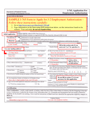 I 765 instructions - SAMPLE I-765 Form to Apply for J-2 Employment ... - international uiowa