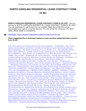 Fillable Online kevinosborne North Carolina Residential Lease Contract ...