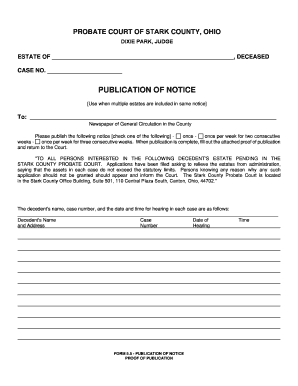 PUBLICATION OF NOTICE - starkcountyohio.gov