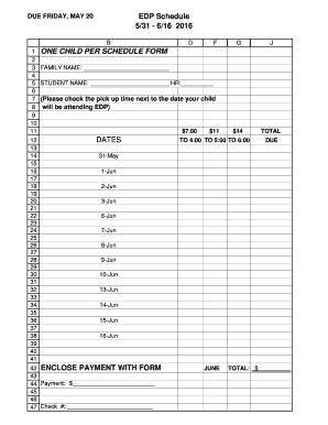 Fillable Online EDP Schedule Fax Email Print - pdfFiller Fillable Online EDP Schedule Fax Email Print - pdfFiller