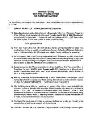INVITATION FOR BIDS TO PROVIDE APPRAISAL SERVICES FOR THE ...
