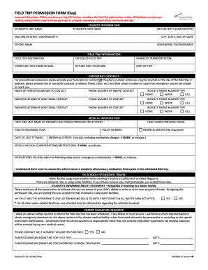 FIELD TRIP PERMISSION FORM (Day) - PVSchools