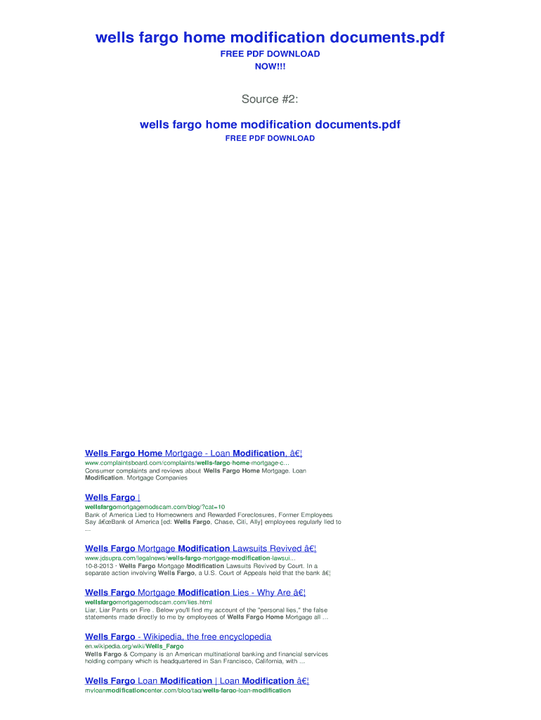 Fillable Online Wells Fargo Home Preservation 2 Form Pdfsdocuments