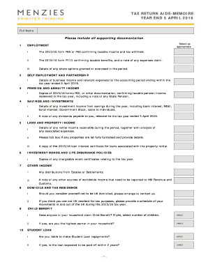 MLLP Tax Return Aide-Memoire - menzies.co.uk