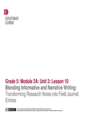 Fillable Online Grade 5: Module 2A: Unit 3: Lesson 10 Blending