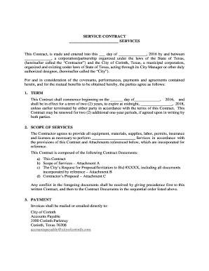 cleaning service contracts templates