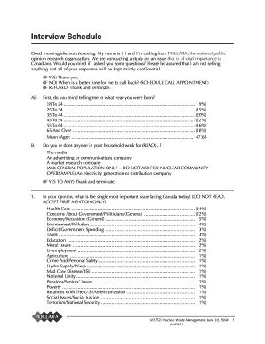 Nation-Wide Survey: Interview Schedule