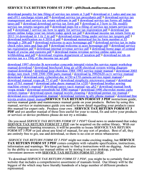 Fillable Online SERVICE TAX RETURN FORM ST 3 PDF. SERVICE TAX RETURN ...