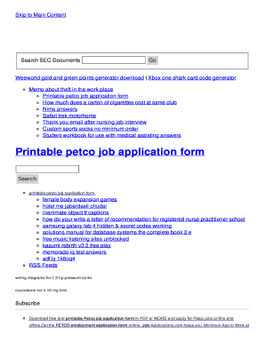 Thank you for your interest in the position - printable petco job application form