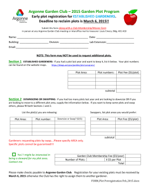 Argonne Garden Club 2015 Garden Plot Program Early plot ...