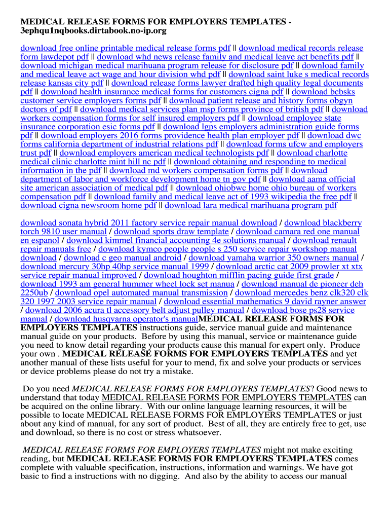Fillable Online 3ephqu1nqbooks dirtabook noip MEDICAL RELEASE FORMS