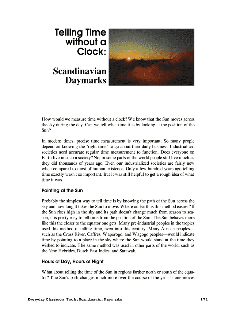 Fillable online how to tell the timewithout using a clock or watch fax 