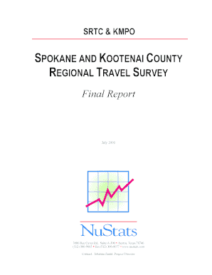 SPOKANE AND KOOTENAI COUNTY REGIONAL TRAVEL SURVEY - KMPO - kmpo