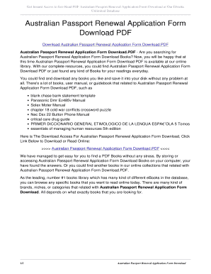 Australian Passport Renewal Application Form Download PDF. australian passport renewal application form download PDF