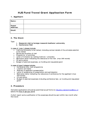 Irs format for yahoo - HJS Fund Travel Grant Application Form - Wageningen UR - wageningenur