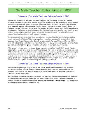 Fillable Online hjiadc8 Go Math Teacher Edition Grade 1. go math