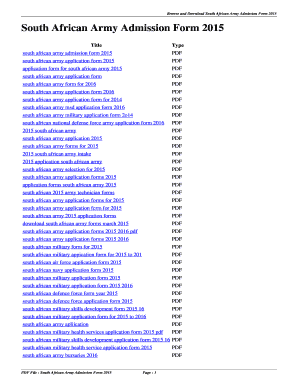 South African Army Admission Form 2015. south african army admission form 2015