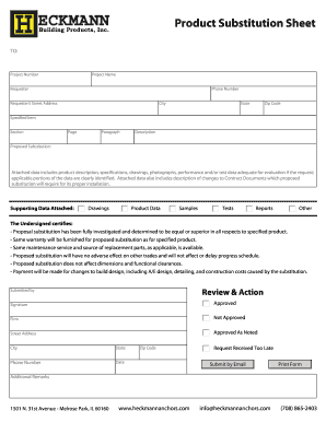 Product Substitution Sheet - heckmannbuildingprods.com