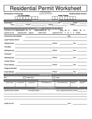 Residential Permit Worksheet - muni