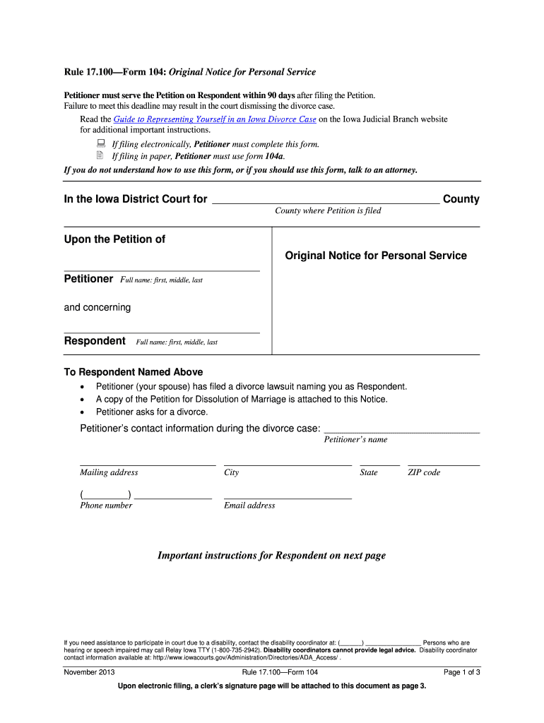 original notice form Preview on Page 1