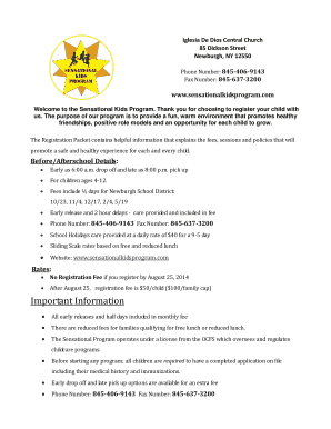 Important Information - Sensational Kids Program