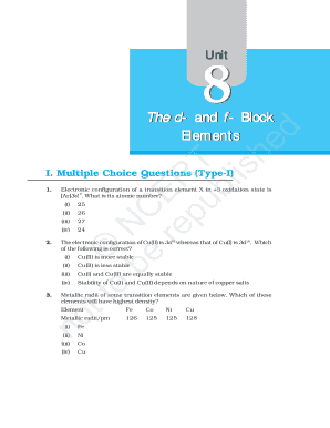 The d- and f- Block Elements not to be republished - ncert nic