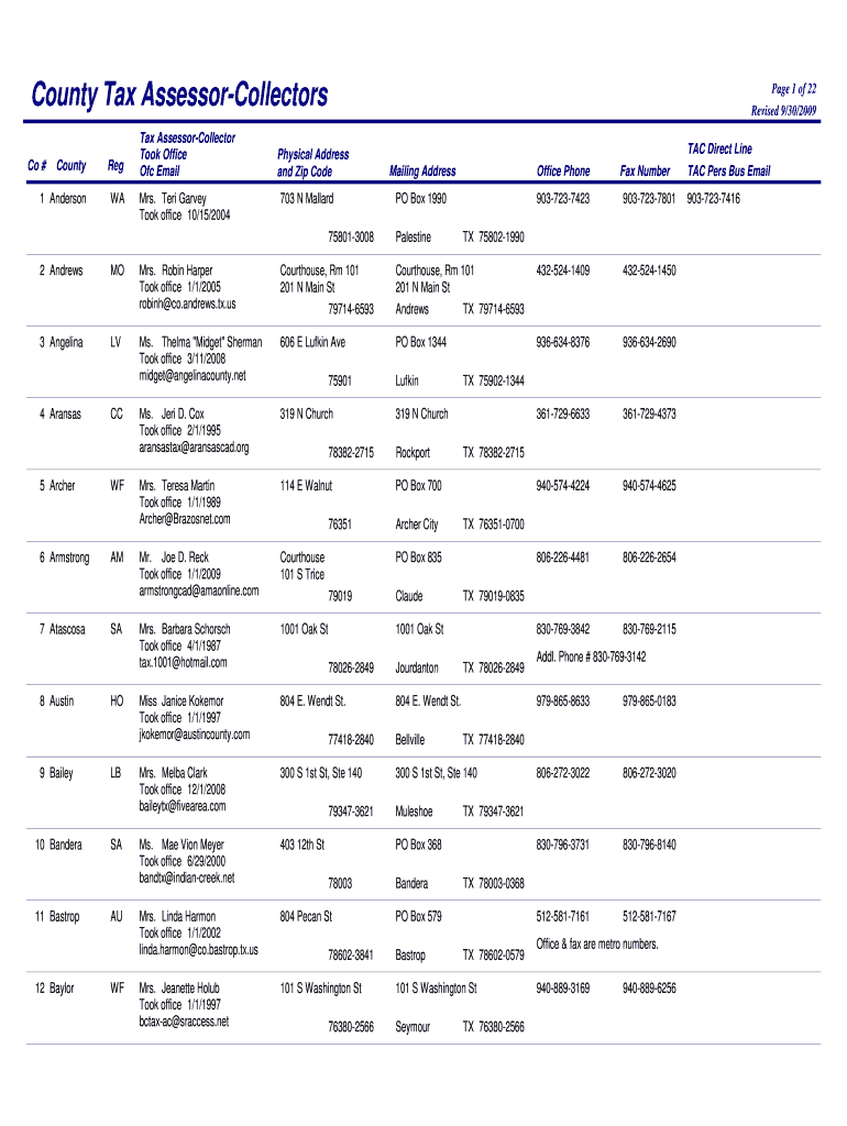 Fillable Online County Tax AssessorCollectors TxDMV Fax Email Print pdfFiller