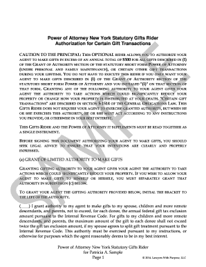 Authorization for Certain Gift Transactions