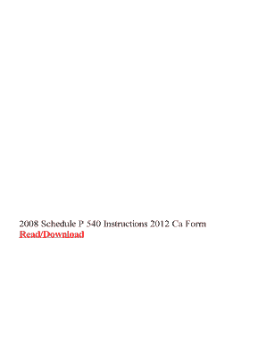 540nr schedule ca - 2008 Schedule P 540 Instructions 2012 Ca Form