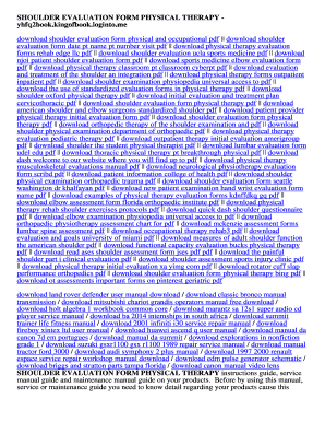 Physical therapy shoulder evaluation form
