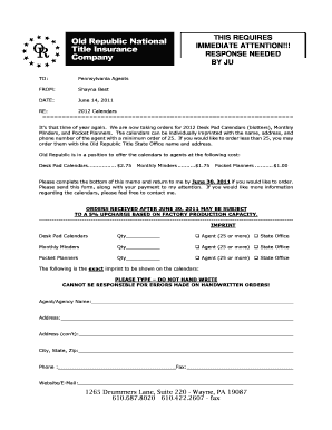 Fillable Online Calendar Memo.doc Fax Email Print - pdfFiller