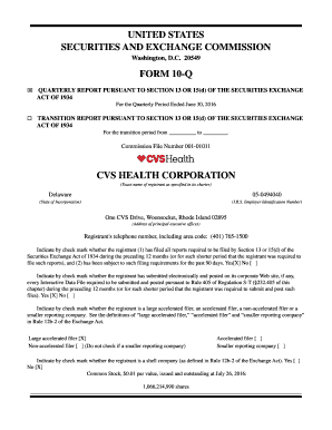 Cvs prescription label template - Q2 2016 Form 10-Q - CVS Health Investors